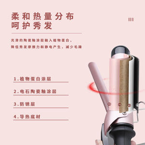 Plancha de pelo Kemei de 32 mm con iones, calentamiento rápido y temperatura ajustable para uso en dormitorios estudiantiles - Product Image 1