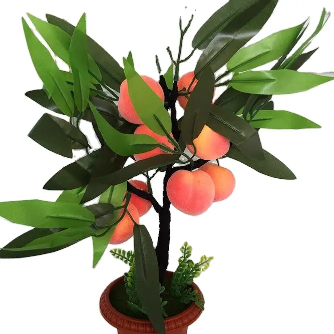 Décor à la maison de Fruits Orange Citron Pomme Arbre Imiter Bonsaï Simulation Fleurs Artificielles Décoratives Vert Pot Plantes Ornements