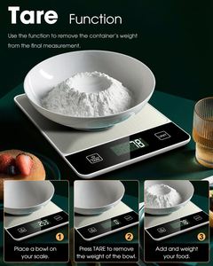Nueva Báscula Digital de Cocina de Acero Inoxidable de 10 kg, Plataforma Grande, Electrónica, Multifuncional, con Bandeja, Funciona con Batería, para Medir Peso - Product Image 4