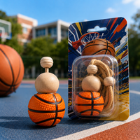 Diffuseur de parfum pour voiture en verre réutilisable en forme de ballon de basket orange personnalisé de 6,5 ml, à suspendre