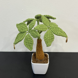 Làm bằng tay Polyester Crochet tiền cây trang trí vĩnh cửu Hoa trong chậu cây dệt kim mô phỏng hoa Giàu Có Ngày Valentine - Product Image 3