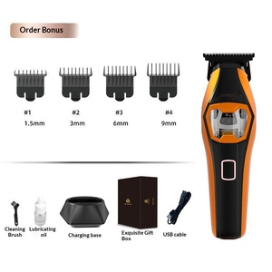 Tondeuse à <span class=keywords><strong>cheveux</strong></span> étanche à faible bruit 8000-13000 tr/min, <span class=keywords><strong>longue</strong></span> autonomie, pour coupes rapides et coiffures décontractées, kit rasoir avec base de charge - Product Image 5