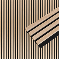 Panneaux muraux acoustiques en bois MDF rainurés 3D, panneaux absorbants le son, design moderne, décoration extérieure pour salon, mur en lattes de bois
