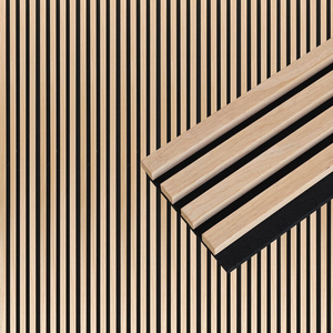 לוחות קיר אקוסטיים מעץ MDF מחורץ תלת מימדי, פאנלים אקוסטיים, עיצוב קיר פנים, פאנל קיר מעץ, אקופאנל - Product Image 5