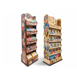 Desain kustom baru kualitas tinggi promosi Snickers daur ulang coklat makanan kardus pajangan berdiri - Product Image 5