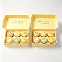 Boîte de boulangerie en carton à 6 compartiments avec fenêtre transparente, personnalisable, écologique, pour cupcakes et desserts – Vente en gros
