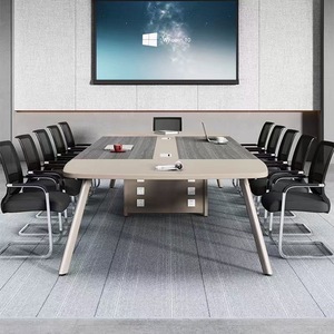 Table de Conférence Moderne pour Bureau, Réunion et Formation, 11-15 Personnes, Boîte à Câbles Détachable, Combinaison Chaise Grande et Petite Salle - Product Image 2