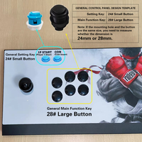 Accessoires pour console de jeux d'arcade de la marque Wanmin, bouton poussoir rond en acrylique de 24 mm/28 mm