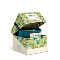Boîte à bougie de luxe écologique bon marché en gros emballage en papier pliable avec couvercle pot