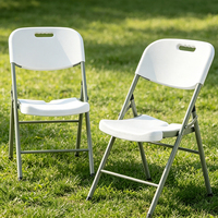 Chaise pliante en plastique robuste de qualité commerciale avec pieds en métal pour événements et banquets en plein air