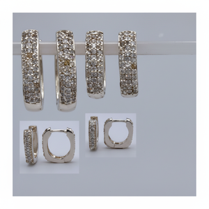 Orecchini geometrici in rame alla moda con Clip e polsino per matrimoni - Product Image 1