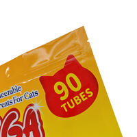 Sac d'emballage en plastique refermable pour bâton de friandises pour chat doypack réutilisable stockage personnalisé des aliments pochette à fermeture éclair debout avec logo