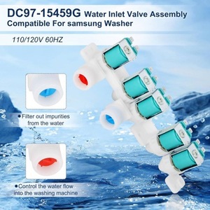 Vanne d'entrée d'eau Samsung DC97-15459G 110V électrique en plastique, installation facile pour machines à laver - Product Image 2