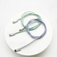 Kabel pengisi daya USB Tipe C ke USB C, kabel pengisian daya Cepat 60W warna Macaron baru 2023