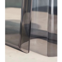 Vente en gros Table basse en acrylique transparent gris brun personnalisé Ensemble de table basse en acrylique moderne ronde transparente