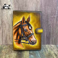 Couverture de carnet en cuir véritable A5 A6 avec impression personnalisée, reliure à anneaux, couverture de carnet en cuir véritable