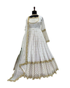 <b>Black</b> Anarkali Bollywood <b>plus</b> <b>size</b> formal <b>wedding</b> gown for women, engagement gown for bride, evening gown <b>dresses</b> - Product Image 1