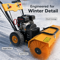 Tracteur de jardin de haute qualité à essence avec démarrage électrique, moteur 6,5 CV, déneigeuse, souffleuse à neige, balayeuse à chenilles économique, efficacité 4000 m/h