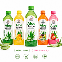 Boisson personnalisée à l'aloe vera avec pulpe d'aloe vera, jus de fruits OEM, vente en gros, marque privée, fabricant de boissons en bouteilles PE PET et canettes