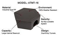 ATMT-16 Boîte de contrôle des rongeurs hexagonale en plastique, étanche, verrouillable, haute résistance, pour appâts anti-souris, sans danger pour les enfants et les animaux domestiques