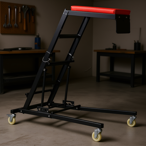 Carretilla elevadora automotriz de alta resistencia, 42.5-64.8 pulgadas, capacidad de 400 lb, de acero plegable para reparaciones en garajes, con ruedas giratorias - Product Image 2