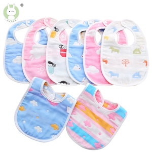 Gasa de algodón de 6 capas babero grande en forma de U Toalla bucal de leche anti-escupir Bebé recién nacido bebé comiendo baber - Product Image 1