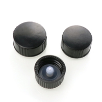 Capuchon en bakélite à vis en plastique pp, 1 pièce, embout en plastique Poly côtelé noir, capuchon en plastique pour bouteilles en verre