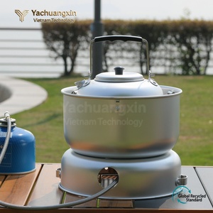 Aluminum Camping Cookware Set With <b>Lid</b> And Ventilated Base For Outdoor Use - Product Image 4