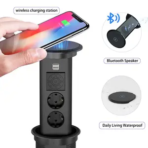 Electrical pop up outlets pop up outlet with wireless charger power extension socket