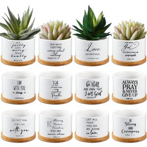 Mini-pots de fleurs pour plantes succulentes personnalisés, pots blancs pour plantes succulentes, pot de fleurs de bureau - Product Image 2