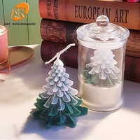 AK 3D-Weihnachtsbaum-Kerzenform Harzform Kreative Herzförmige Handgemachte DIY-Aromakerzen-Silikonform