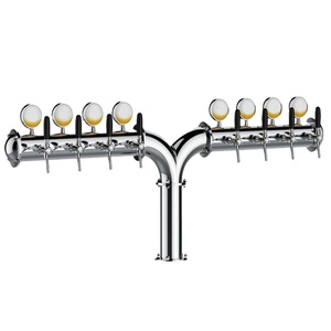 Nueva columna de torre de <span class=keywords><strong>cerveza</strong></span> de plata en forma de Y de 8 agujeros con <span class=keywords><strong>grifo</strong></span> para <span class=keywords><strong>cerveza</strong></span> <span class=keywords><strong>artesanal</strong></span> de restaurante - Product Image 1