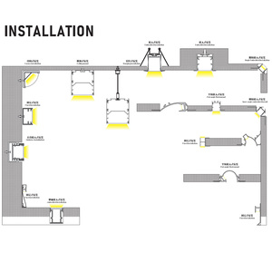 PULUOTI Bandes lumineuses <span class=keywords><strong>LED</strong></span> blanches pour <span class=keywords><strong>plafond</strong></span>, en profilé en alliage d'aluminium, pour cloison sèche, plâtre, encastrées en aluminium - Product Image 3