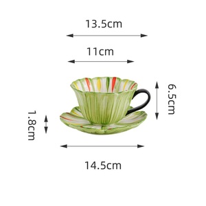Vaisselle en céramique peinte à la main en forme de fleur, ensemble d'assiettes florales uniques pour cadeau de mariage, vente en gros directe d'usine - Product Image 1