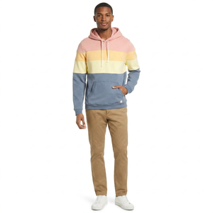 Custom Men's XL Oversized Hooded Fleece Hoodie 100% Cotton Blended Multi-Color <b>Block</b> Winter Season Streetwear Basics - Product Image 1