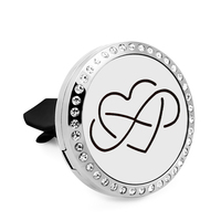 Fleur Coeur 30mm En Acier Inoxydable En Gros Strass Amovible Voiture Vent Clip Désodorisant Aromathérapie Diffuseur Vent Clip