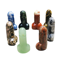 Dildo de Cristal de Cuarzo Rosa Natural al por Mayor, Varita de Piedras Curativas Talladas a Mano, Artesanía de Pene para Colgante o Regalo