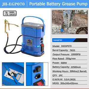 <span class=keywords><strong>Pompe</strong></span> à <span class=keywords><strong>graisse</strong></span> électrique alimentée par batterie lithium-ion rechargeable portable 24V pour pelle - Product Image 2