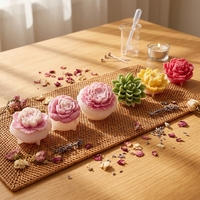 J-1248 Moule en silicone de qualité alimentaire, écologique, fait main, motif fleur moderne, petit, jetable, pour savon, bougie, outil de pâtisserie pour fondant, DIY Rose
