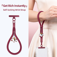 Dragonne de téléphone portable 'Get Rich Soon' Édition Nouvel An, avec système de verrouillage automatique, anti-perte, longueur réglable et personnalisable