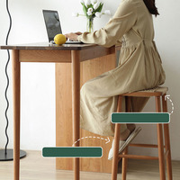 Tabourets en bois modernes avec surface de siège en corde tressée, chaise de bar, tabourets de comptoir hauts
