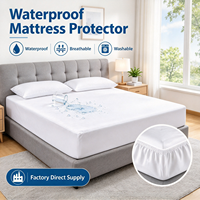 Protège-matelas en coton bambou imperméable, respirant, hypoallergénique, à poches profondes, silencieux, pour la maison et l'hôtel