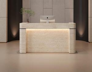Mostrador <span class=keywords><strong>de</strong></span> Recepción Moderno y Sencillo con Acabado <span class=keywords><strong>de</strong></span> Grano <span class=keywords><strong>de</strong></span> Piedra, Personalizable, para Conserjería y Cajero - Product Image 2