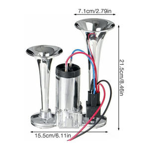 Bocina Universal de doble tubo de 12V/24V, bocina de aire de Control electrónico para coche, furgoneta, camión, motocicleta, bocina - Product Image 3