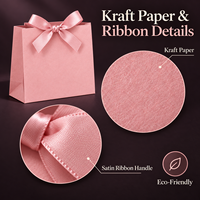 Sacs cadeaux personnalisés en papier kraft avec poignées en ruban et nœud pour emballage cadeau écologique de fêtes, vente en gros, commandes B2B pour marques