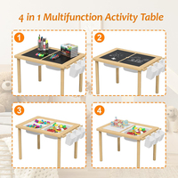 Ensemble de table et de chaises sensorielles pour enfants 5 en 1, table de jeu avec eau et sable, avec bacs de rangement pour les tout-petits de 1 à 3 ans