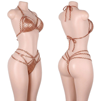 Tenue de Danse Exotique Sirène à Paillettes Écailles de Poisson, Ensemble de Sous-vêtements Holographiques pour Bar, Festival, Rave, Clubwear