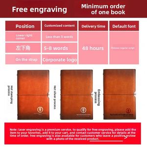 Superfirber Leather Dowling <b>Paper</b> A6 Vintage Strap Notebook High Aesthetic Gradient Color Multifunctional Business Binder - Product Image 3