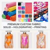 Tissu en nylon/spandex extensible 4 directions, brillant, scintillant, métallique, à séchage rapide, pour maillots de bain, lingerie, justaucorps de danse