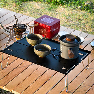 Mesa plegable de aluminio, mesa pequeña portátil rectangular para exteriores, para acampar, ocio, uso para té, 30x8x21cm - Product Image 5